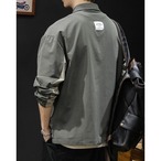 Two-Tone Long Sleeve Polo Shirt ◇2color H0476