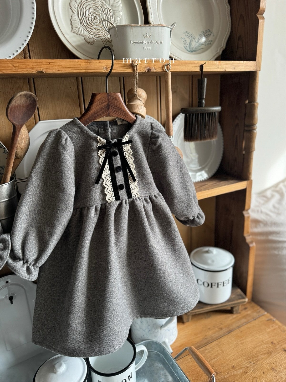 ラスト1 grayXS【即納】<marron> Ann one-piece