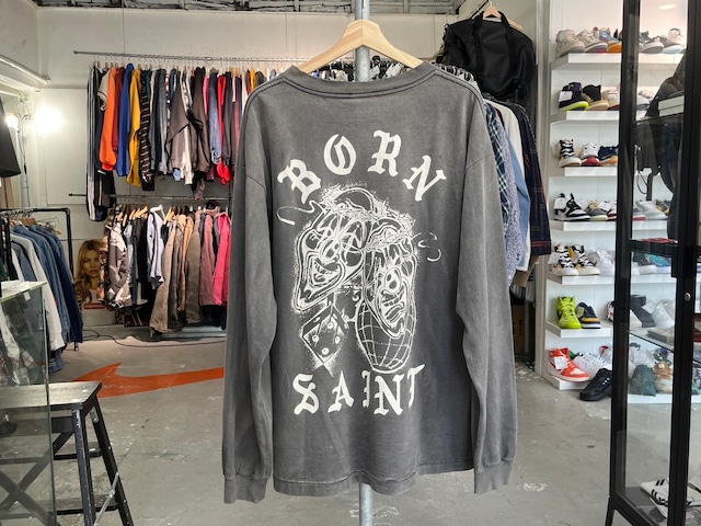 SAINT MICHAEL × BORN X RAISED LS TEE BLACK XL 89865