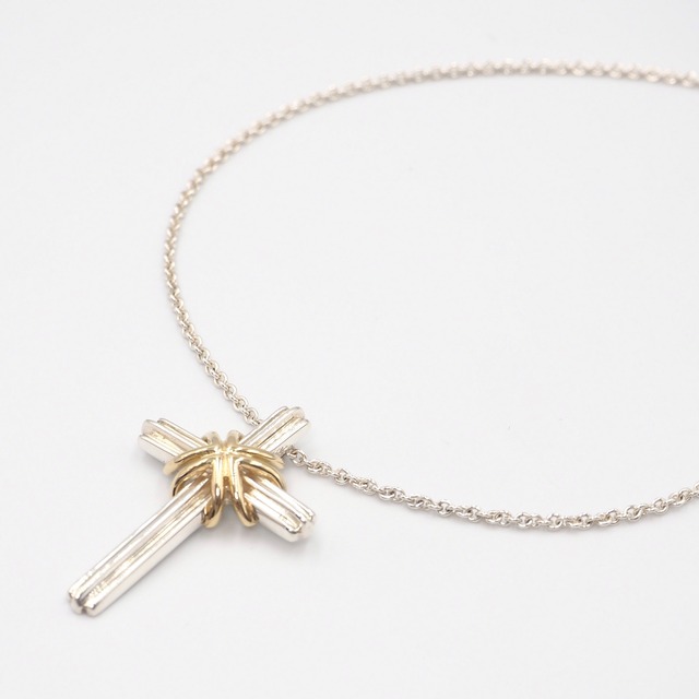 Tiffany&Co. シグネチャー クロス ネックレス シルバー925 K18 シルバー ゴールド ティファニー