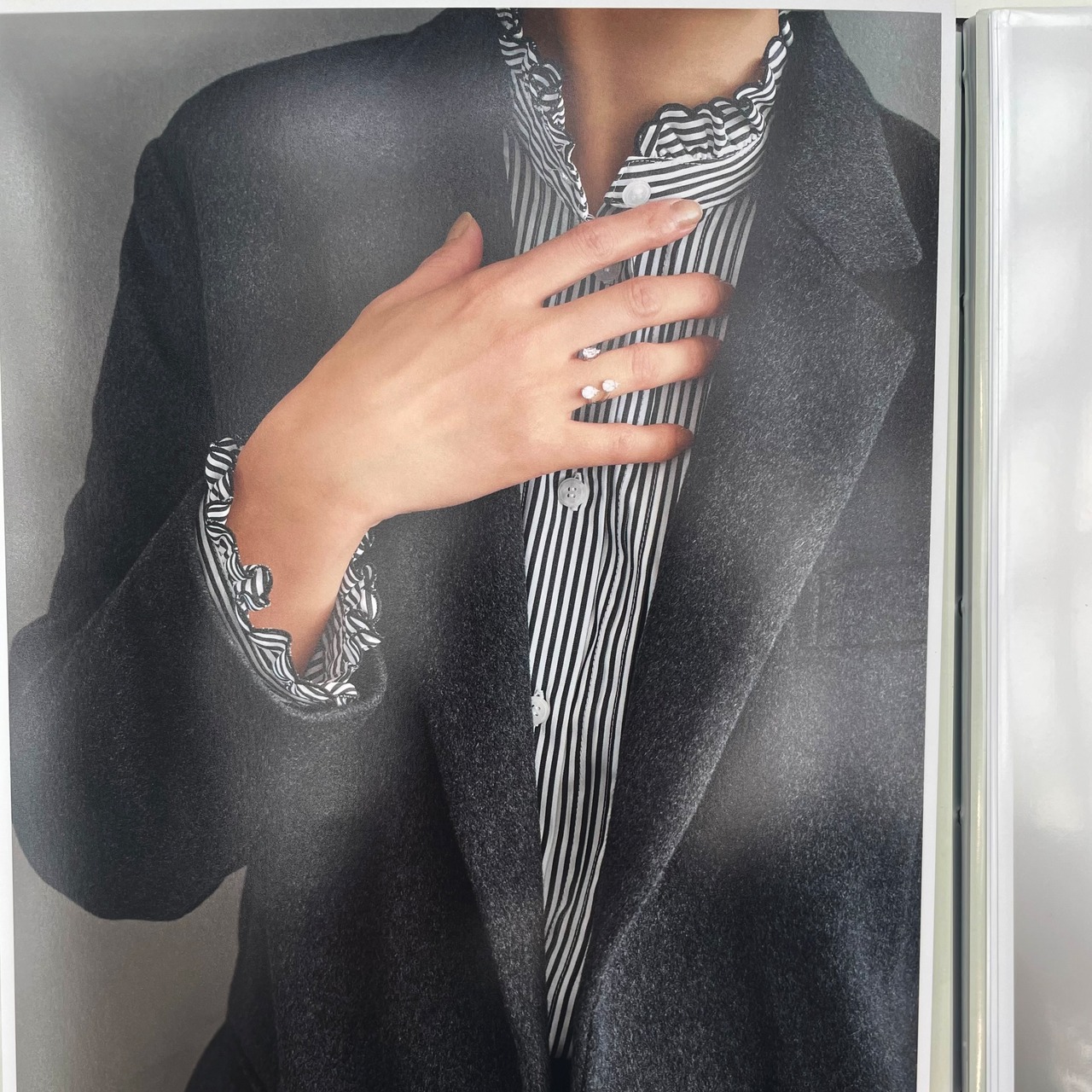 SINME  スカラエンブロイダリーシャツ   ロンドンストライプ(狭)