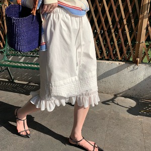 Hem Frill Gathered Skirt  W00170