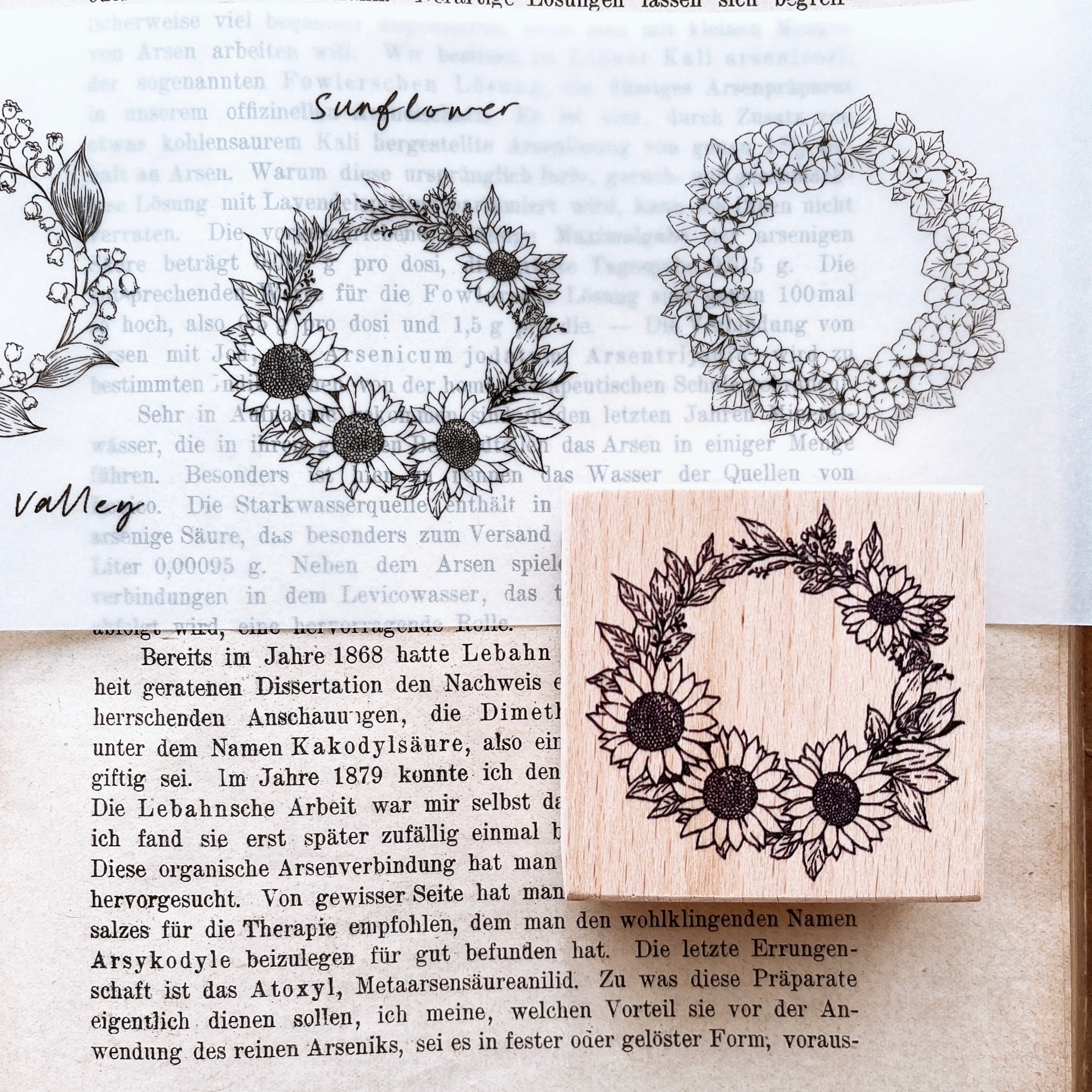 ひまわりリース | スタンプ ハンコ | H054 | MONOCHIMO