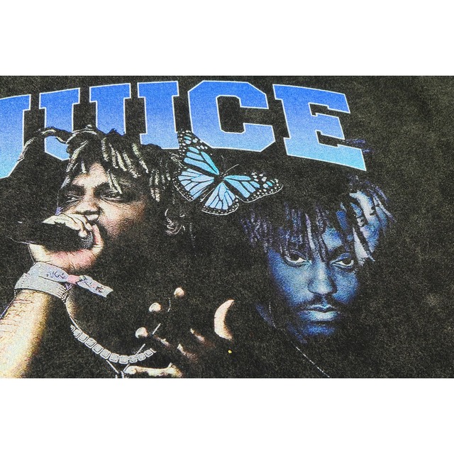 Juice WRLD ヴィンテージ加工Tシャツ ジュースワールド プリントTシャツ hiphop ヒップホップ グッズ ラッパー 【送料無料】