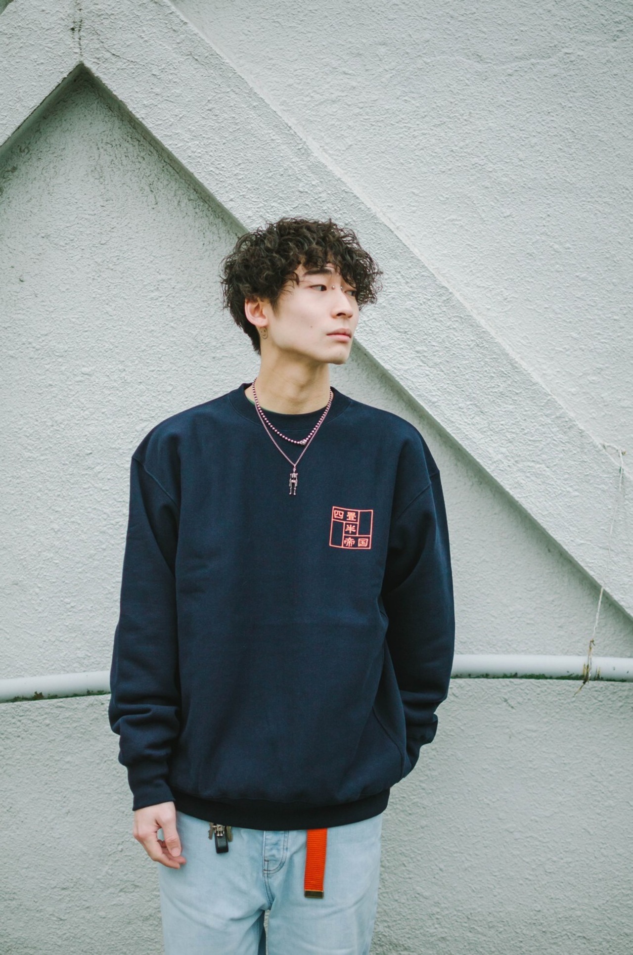 四畳半帝国 Sweat shirt-blurred   紺