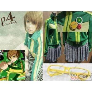 DK1742 コスプレ衣装♪ペルソナ４ 里中千枝 女子制服+ウィッグ+眼鏡+缶バッジ コスチューム、コスプレ K1742 ペルソナ4 里中千枝 女子制服+ウィッグ+眼鏡+缶バッジ 風