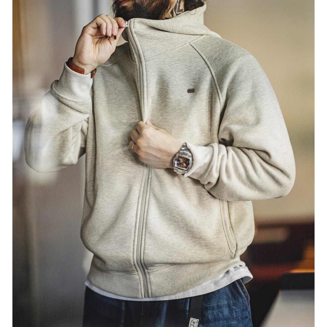 フード付きダブルジップジップアップパーカー A18127