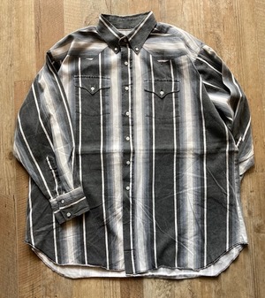 PANHANDLES SLIM　WESTERN TYPE STRIPE SHIRTS made in USA　18 1/2サイズ　