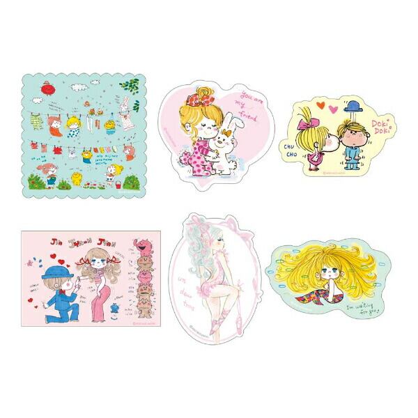 水森亜土 クリアステッカーセット cute 文具 | キャラクターグッズの