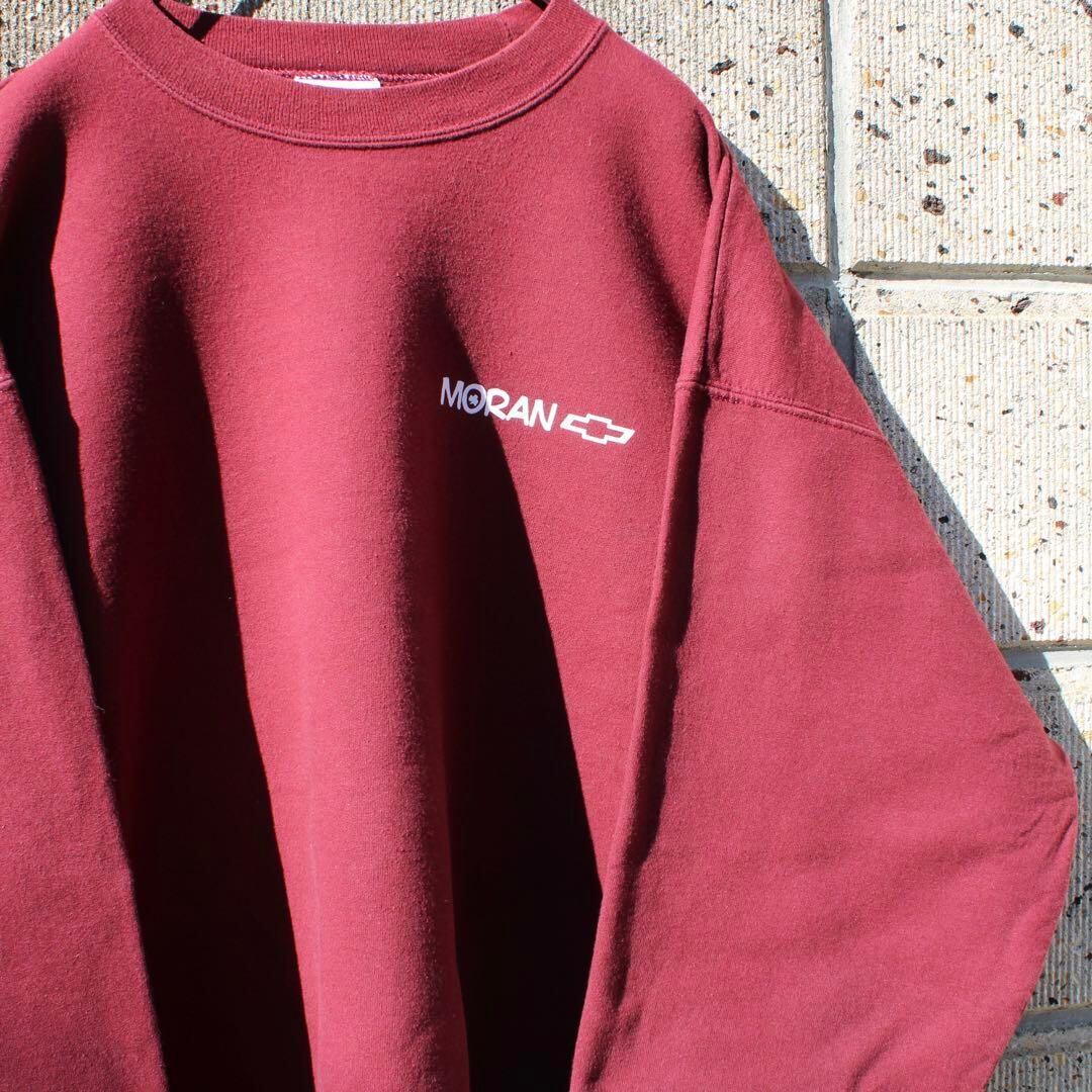 【Lサイズ】MORAN アメ車 シボレーロゴ 企業ロゴ ゆったり大きめ 古着 スウェット