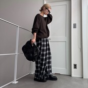 ルーズオフショルスウェットPO/ダークブラウン