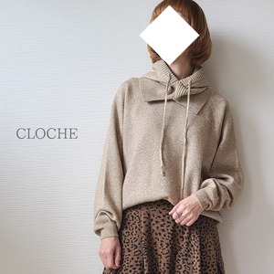【CLOCHE】フード取り外しニット(352-85503)