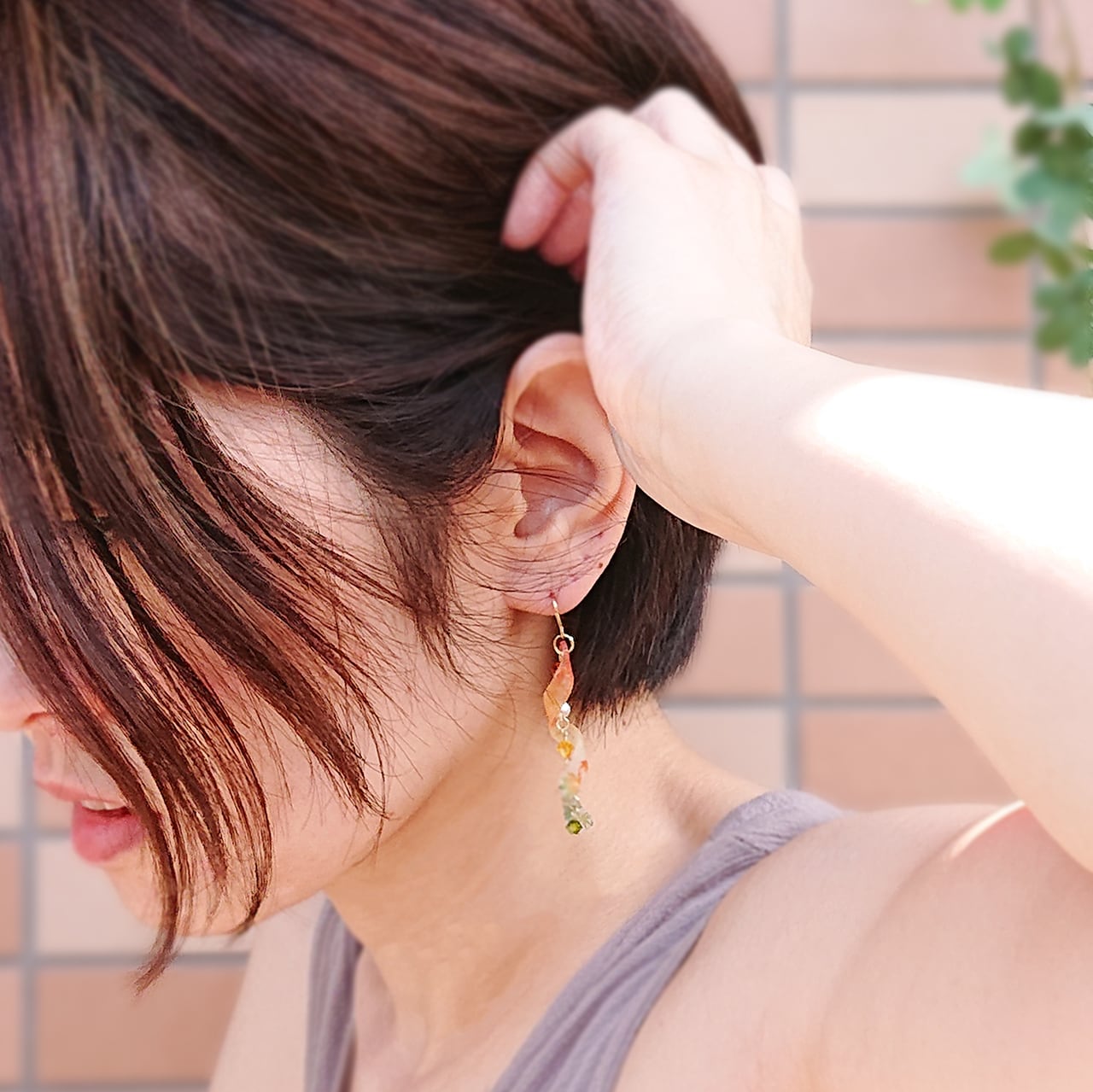 水流-つる- 紅葉のイヤリング・ピアス | をりをり-woriwori-