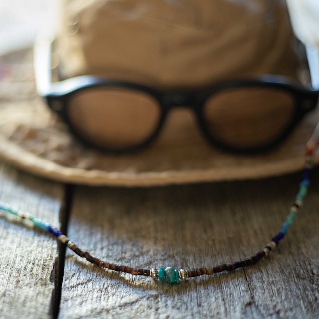 *native beads 3way glass code necklace