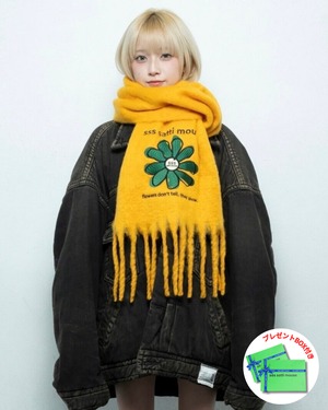 [即日発送] flower muffler【orange】