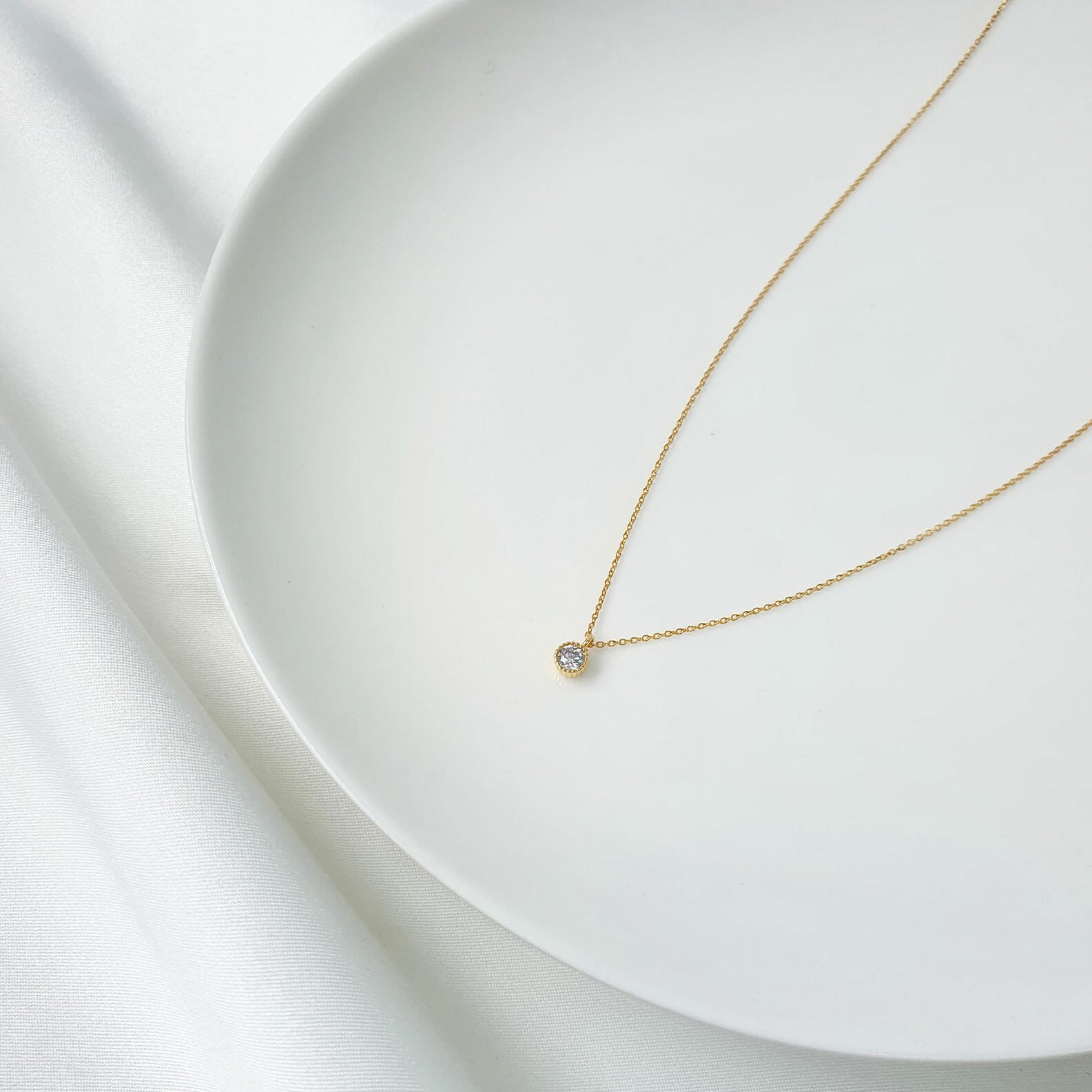 【シルバー925】金属アレルギー対応 キュービックジルコニア ネックレス silver925 韓国製