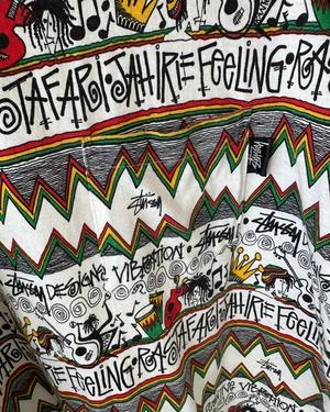 -Stuusy- Vintage 80s REGGAE TOMTOM Print T-Shirt