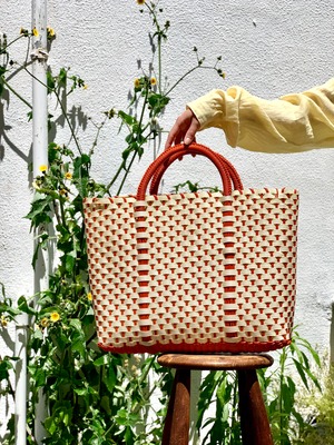 “design hand bag” “handmade” “orange×white” 