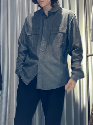 GUCCI round collar logo embroidery shirt