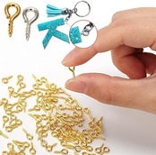 YUENTOEN ヒートン 400個 5x10mm ネジヒートン 金具 アクセサリー パーツ 手芸 3色選べ (ゴールド)