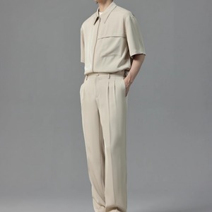 ドレープアイスシルク風カジュアルシャツ　0638