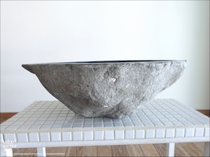 手洗鉢 自然石 洗面ボウルL-A72 洗面器 手洗いボウル 手洗い器 ウォッシュボウル 洗面資材 洗面材料 W51 x D44 x H16cm idawash