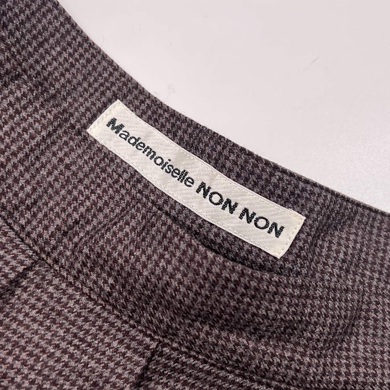 Mademoiselle NON NON マドモアゼルノンノン ウール チェック プリーツ スカート L/ブラウン系 レディース パパス