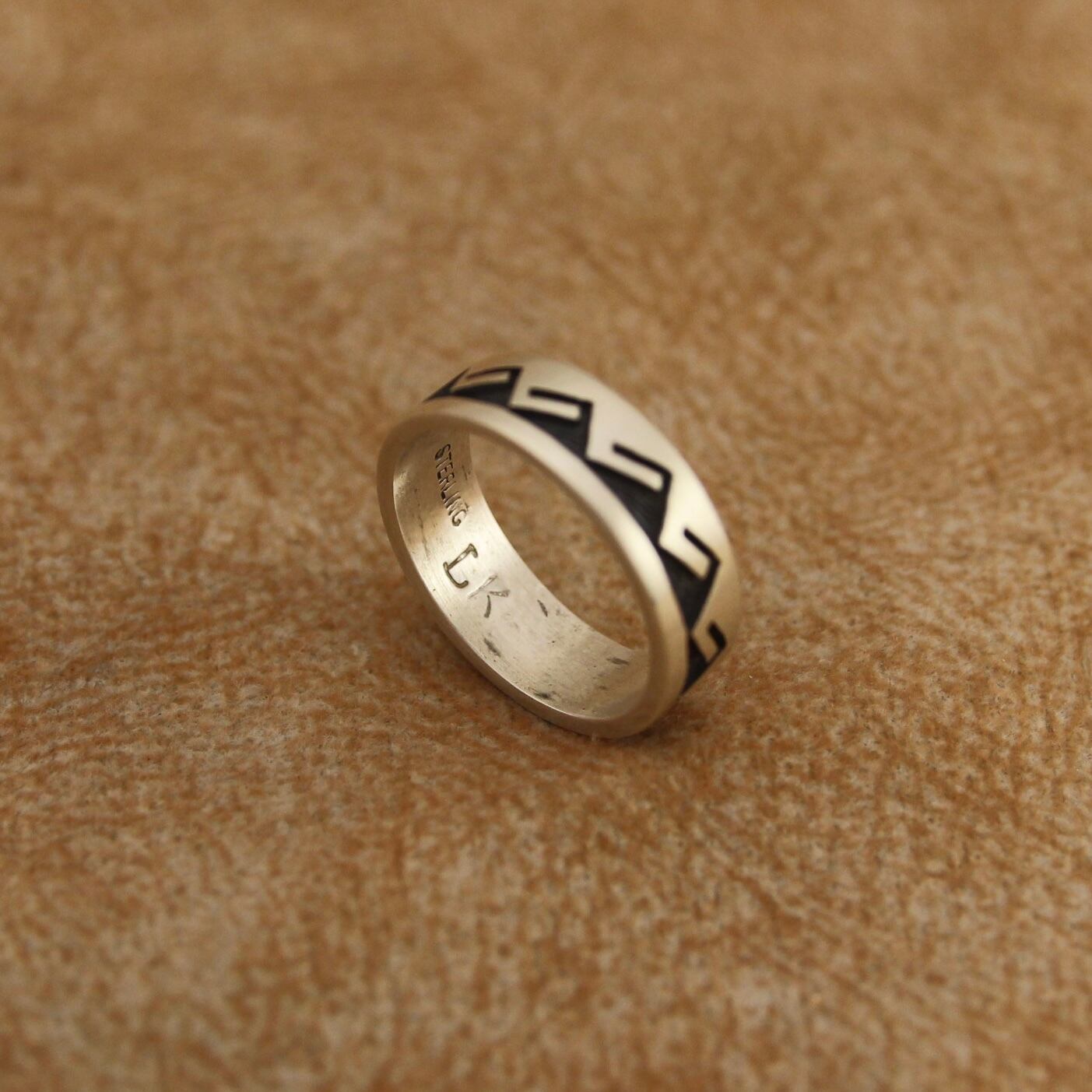 ホピ族 13.5号 Lucion Koinva作 別注シルバーリング#56 インディアン