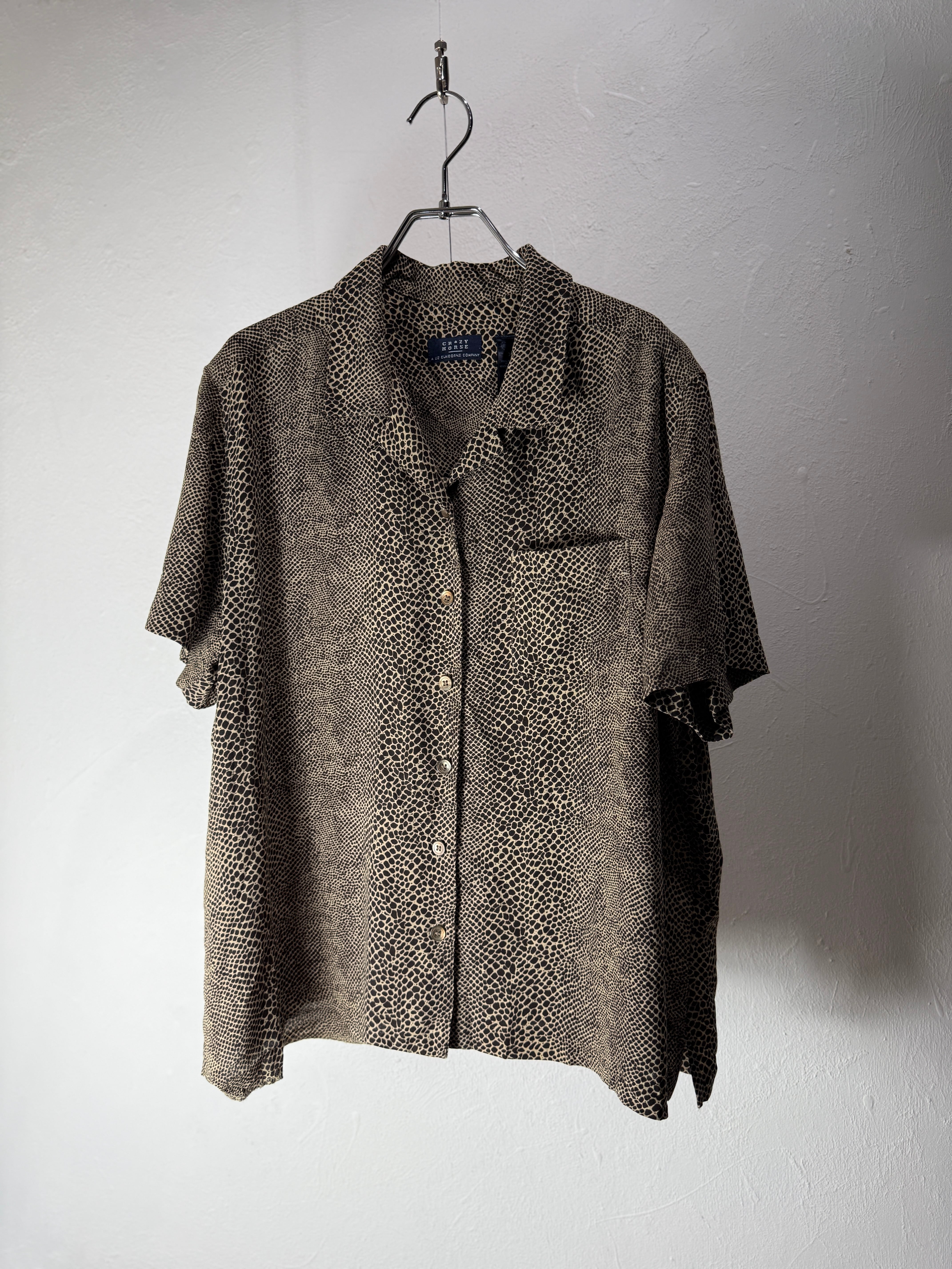 90’s Animal Pattern Open Collar Shirt