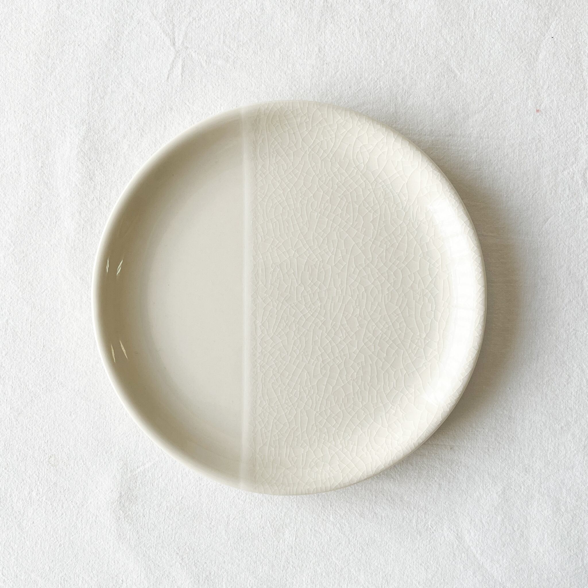 貫入ホワイトピュアプレート【17cm】