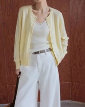 Crew neck knit Cardigan L0097