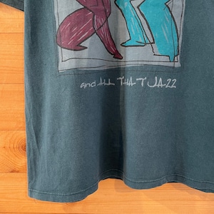 【JERZEES】USA製 ニューオリンズ ジャズ JAZZ イラスト 半袖 Tシャツ アースカラー Mサイズ US古着 アメリカ古着