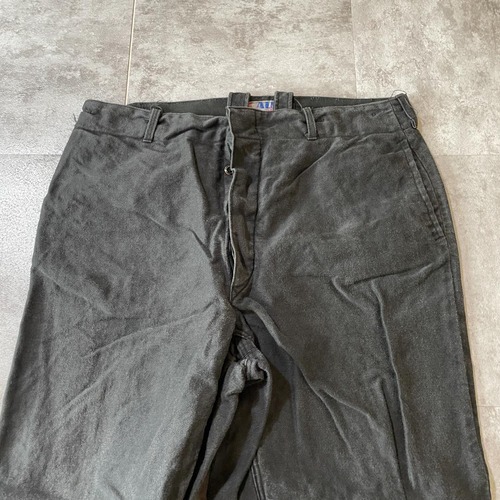40-50s Almi フレンチワーク モールスキン ブラック パンツ W32 詳細写真4