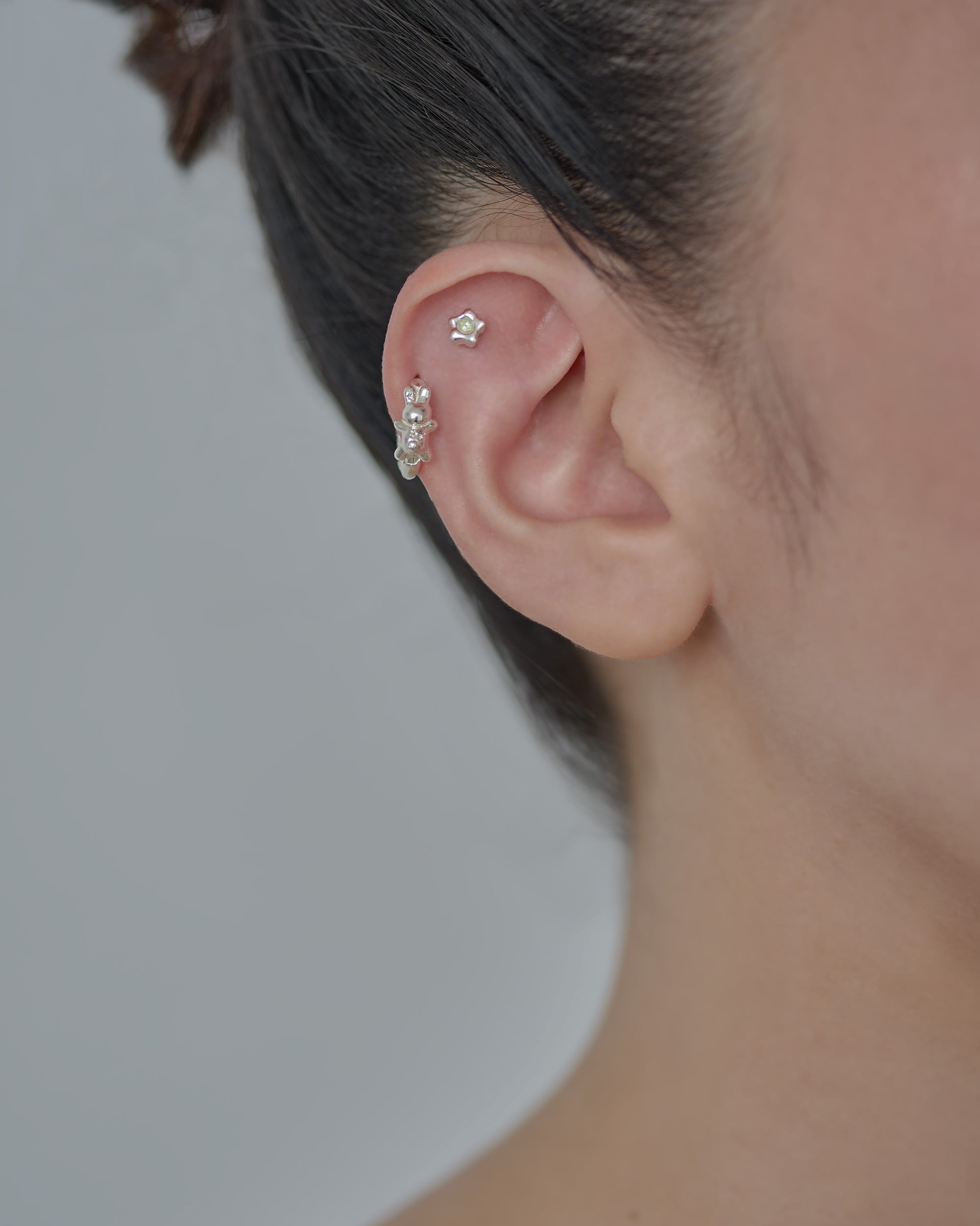 うさぎ® star clicker earring silver925 18G #LJ25059P 16G#LJ25060P