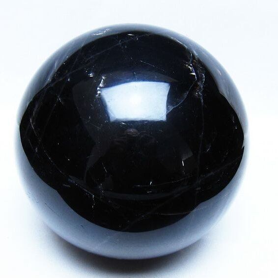 3.7Kg モリオン 黒水晶 丸玉 143mm スフィア 一点物 161-978