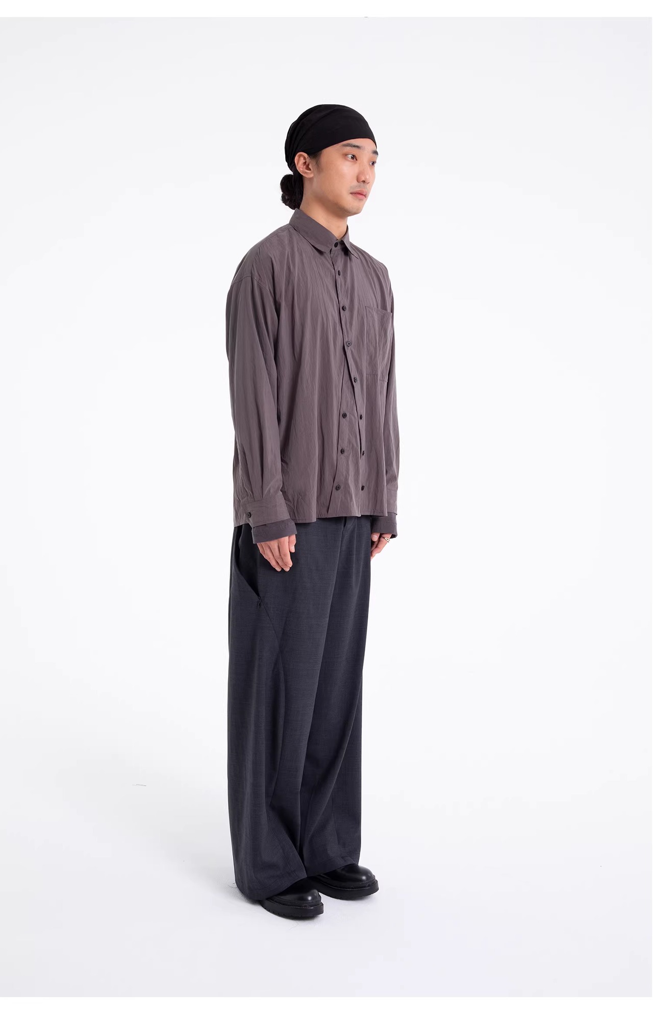 UNDERMINE Curved Placket Tencel Shirt