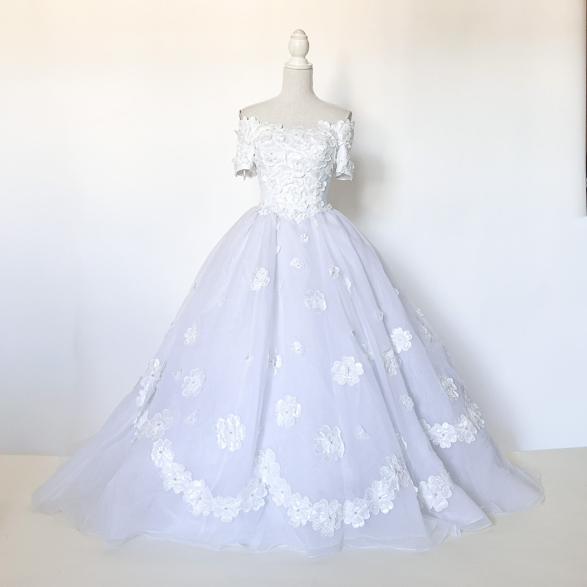 中古 ウェディングドレス プリンセス ホワイト 7号 W-316