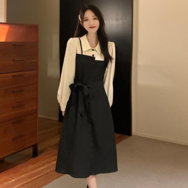 オータムスタイル薄手ドレス ロング 秋物 YY-ファッション83623898250