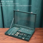 リング収納　ネックレス収納　ジュエリーボックス　アクセサリーボックス　指輪　ジュエリーケース 透明　リング　ネックレス　ブレスレット　ディスプレイケース　グリーン　緑　大容量　コンパクト　蓋付き　ガラス　ロック付き　高級感　2種類　ギフト