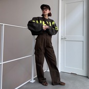 [VANBISE’S］クロップドKnit/ブラウン