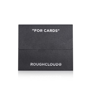 ROUGHCLOUD 2つ折りブラックレザーカードホルダー