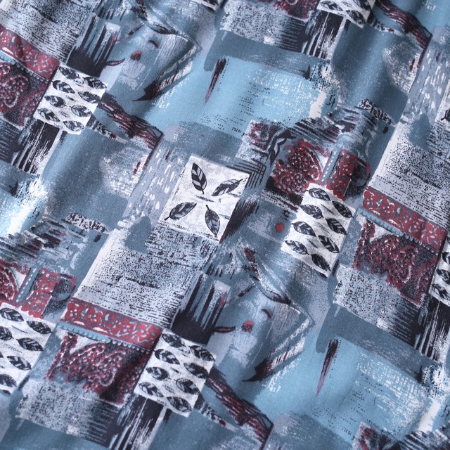 box art reef pattern loose rayon shirt