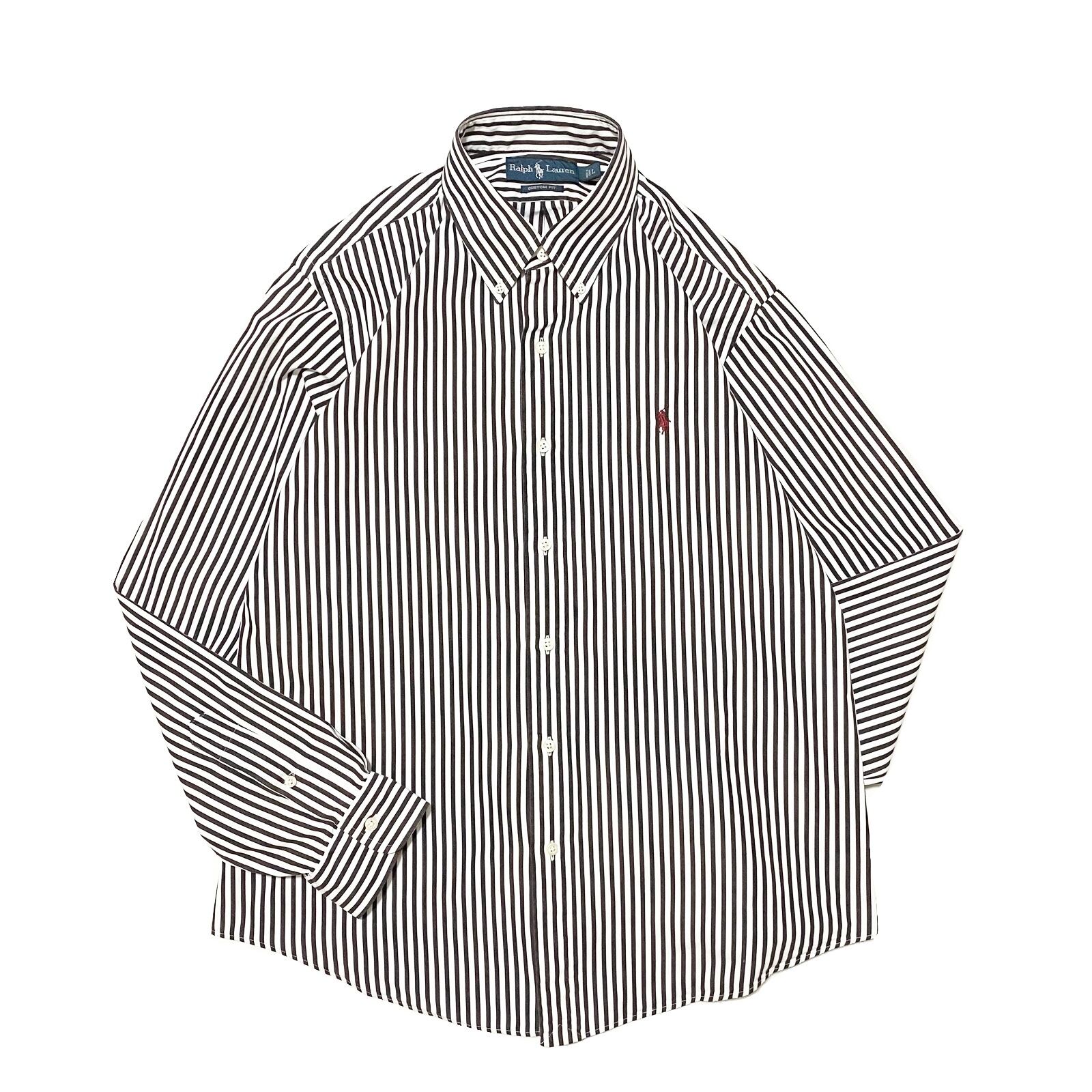 【Ralph Lauren】ラルフローレン ストライプシャツ ボタンダウン ブラウン