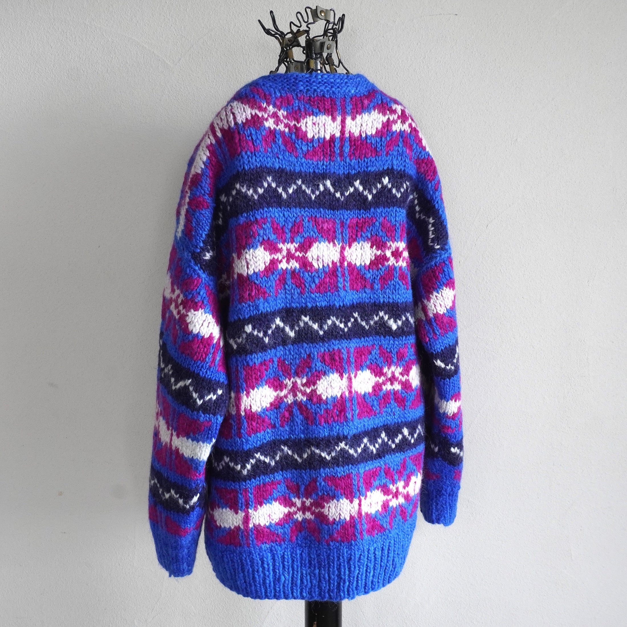 1990's ECUADOR製 [INDIAN WEAVINGS] 幾何学柄 エクアドルニット