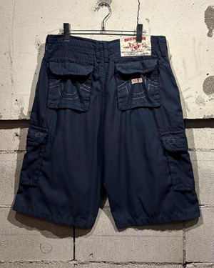 【Caka otto】“TRUE RELIGION” Horsebit Embroidery Cotton Cargo Shorts