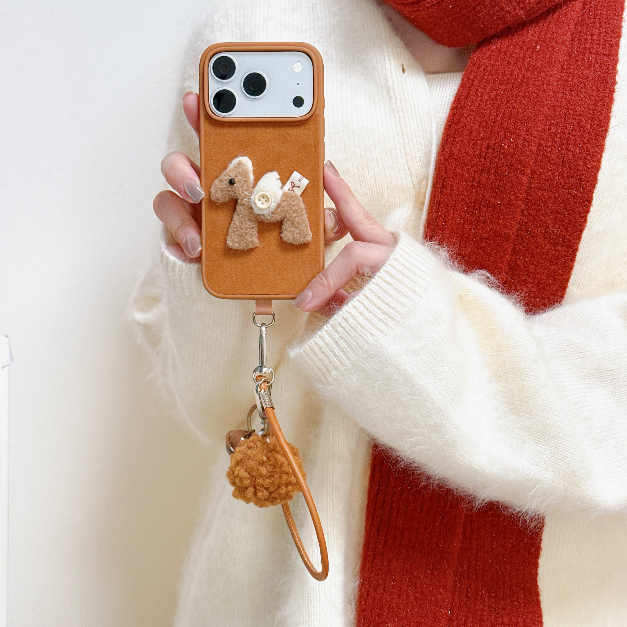 馬 うま 刺繍 iphone 17 16 15 14 ケース 可愛い ハンドストラップ