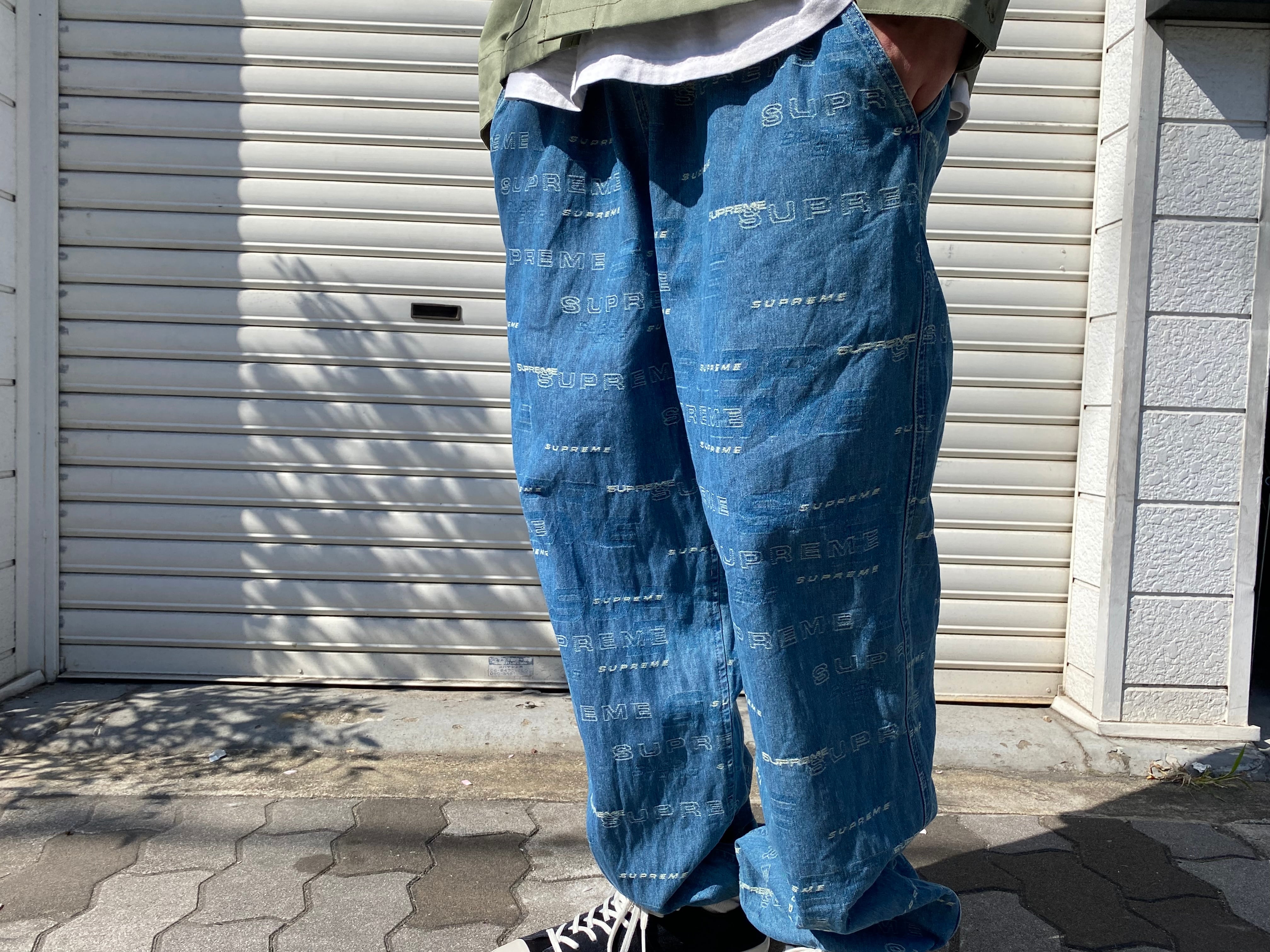 supreme  logo deim skate pant デニム  スケート