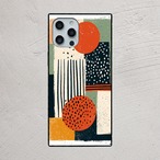 受注生産 iPhoneケース 赤丸とストライプのZINEコラージュ｜紙もの風 ZINE036A