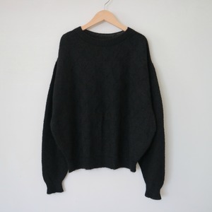 シルクモヘア ダイヤ柄プルオーバー・ブラック