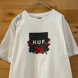 【HUF】メキシコ製 ボックスロゴ 薔薇 Tシャツ Sサイズ ハフ US古着 アメリカ古着